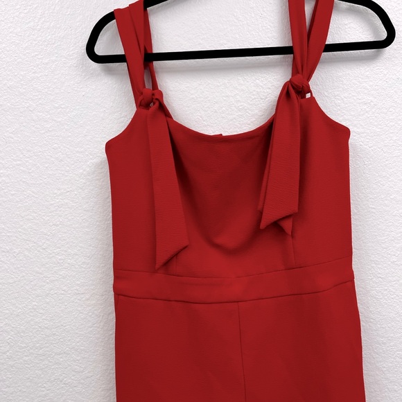 Rebecca Vallance Havana Red Cutout Bow Embellished Jumpsuit - Picture 4 of 7